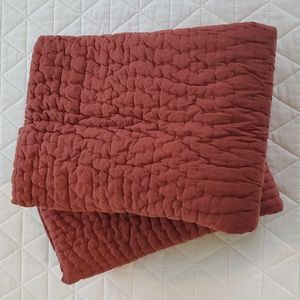 Garnet Hill Quilted Continental Pillow Shams (Set of 2) - Baked Clay
